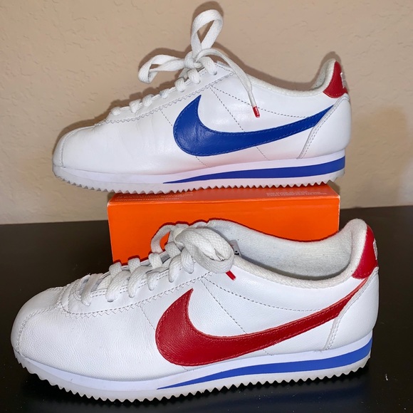 red white and blue nike cortez womens